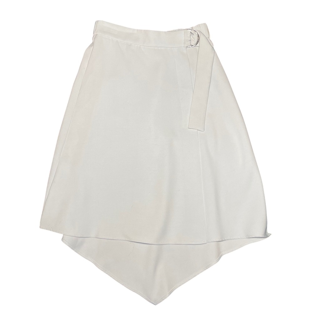 Harlowe & Graham Cream Asymmetric Midi Skirt